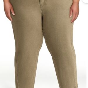 Terra & Sky Women's Plus High Rise Barrel Jeans, 28" Inseam